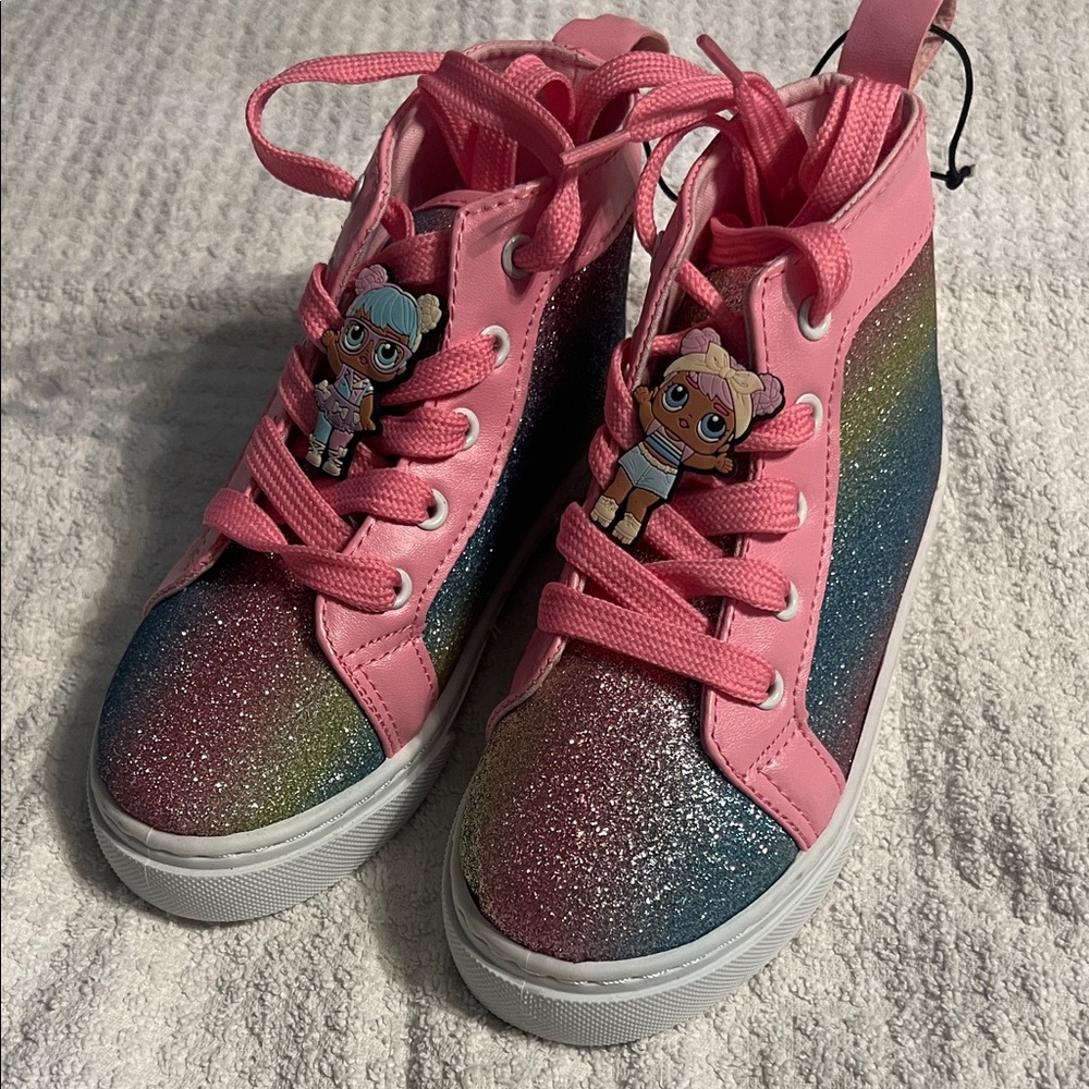 Girls LOL Surprise Glitter High-Top Sneakers - Size 11 - New with Defect